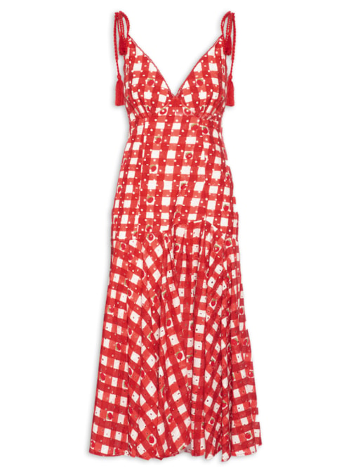 Vestido Artesanal Frutinhas - Vermelho
