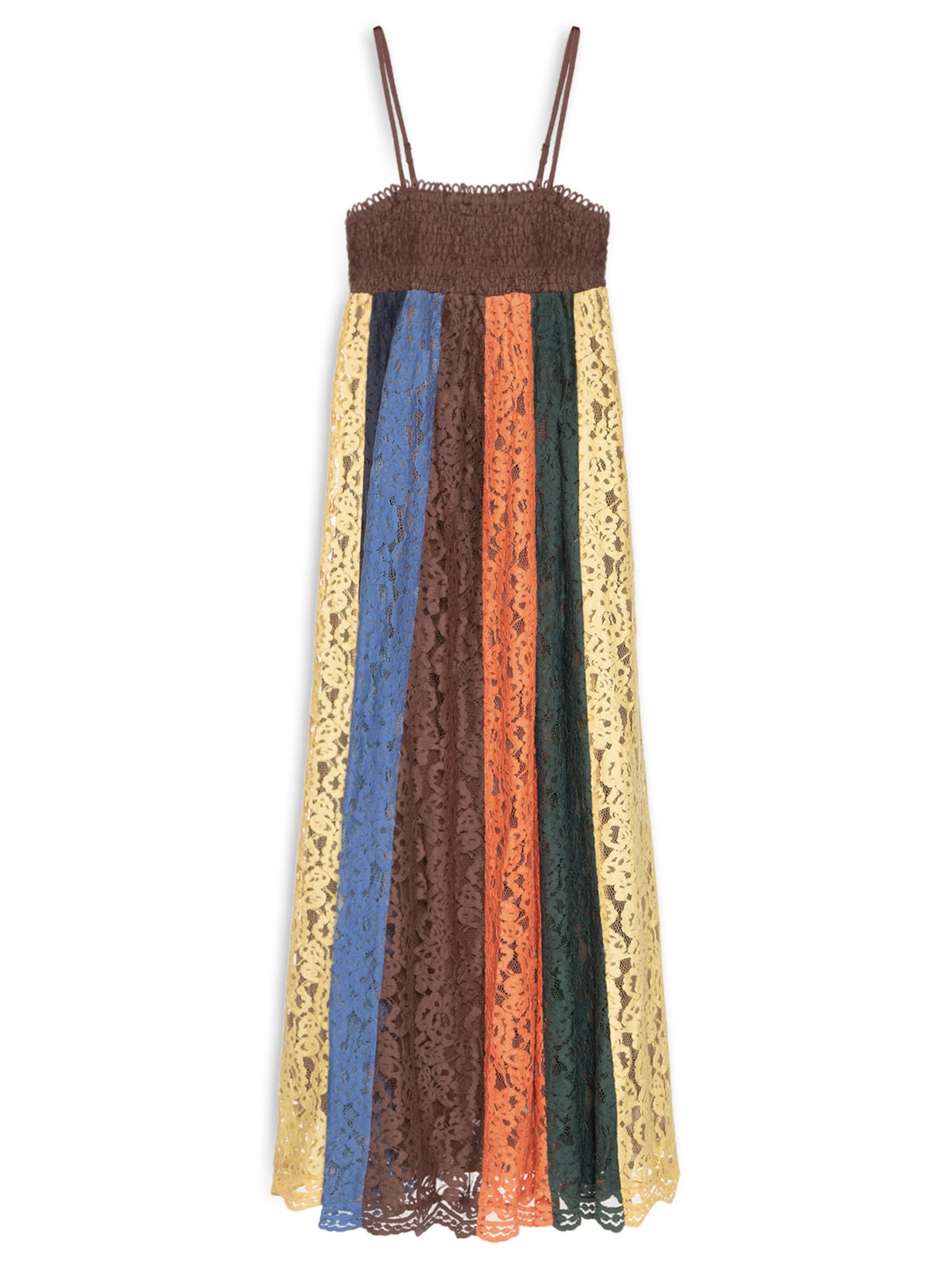 Vestido Artesanal Patch Rendas - Marrom