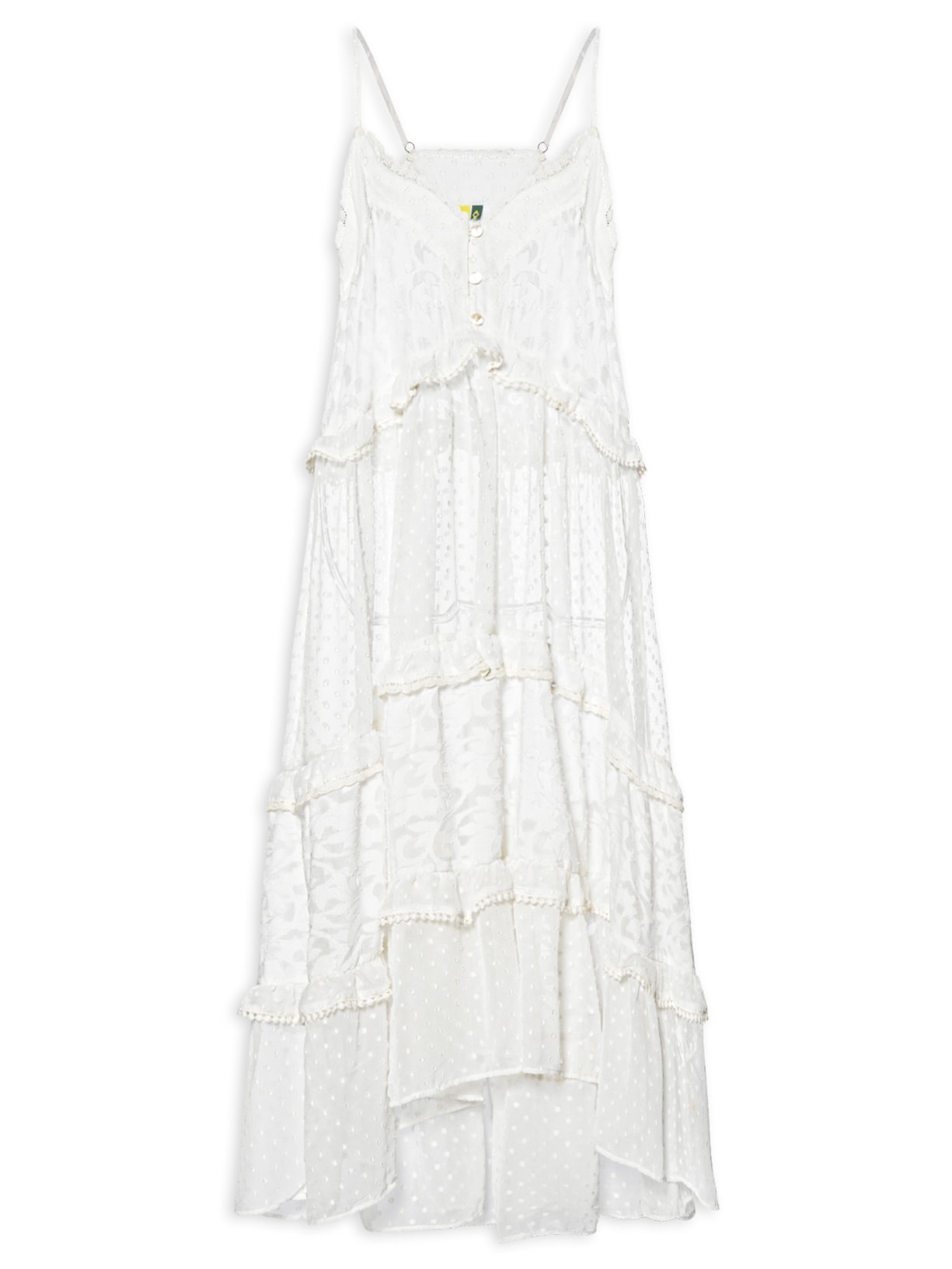Vestido Artesanal Patch Romântico - Branco