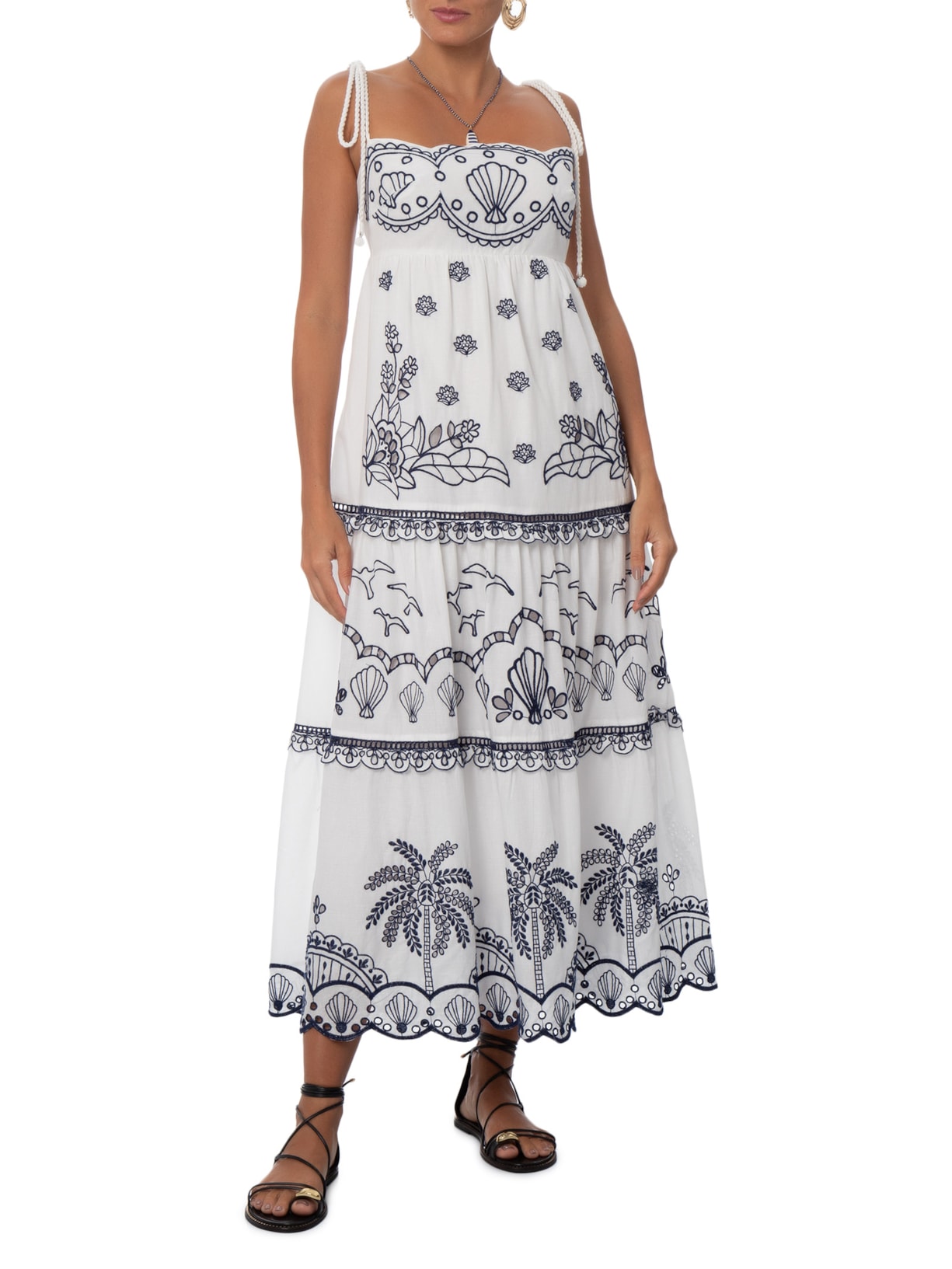 Vestido Artesanal Praia Posta – Off White Farm