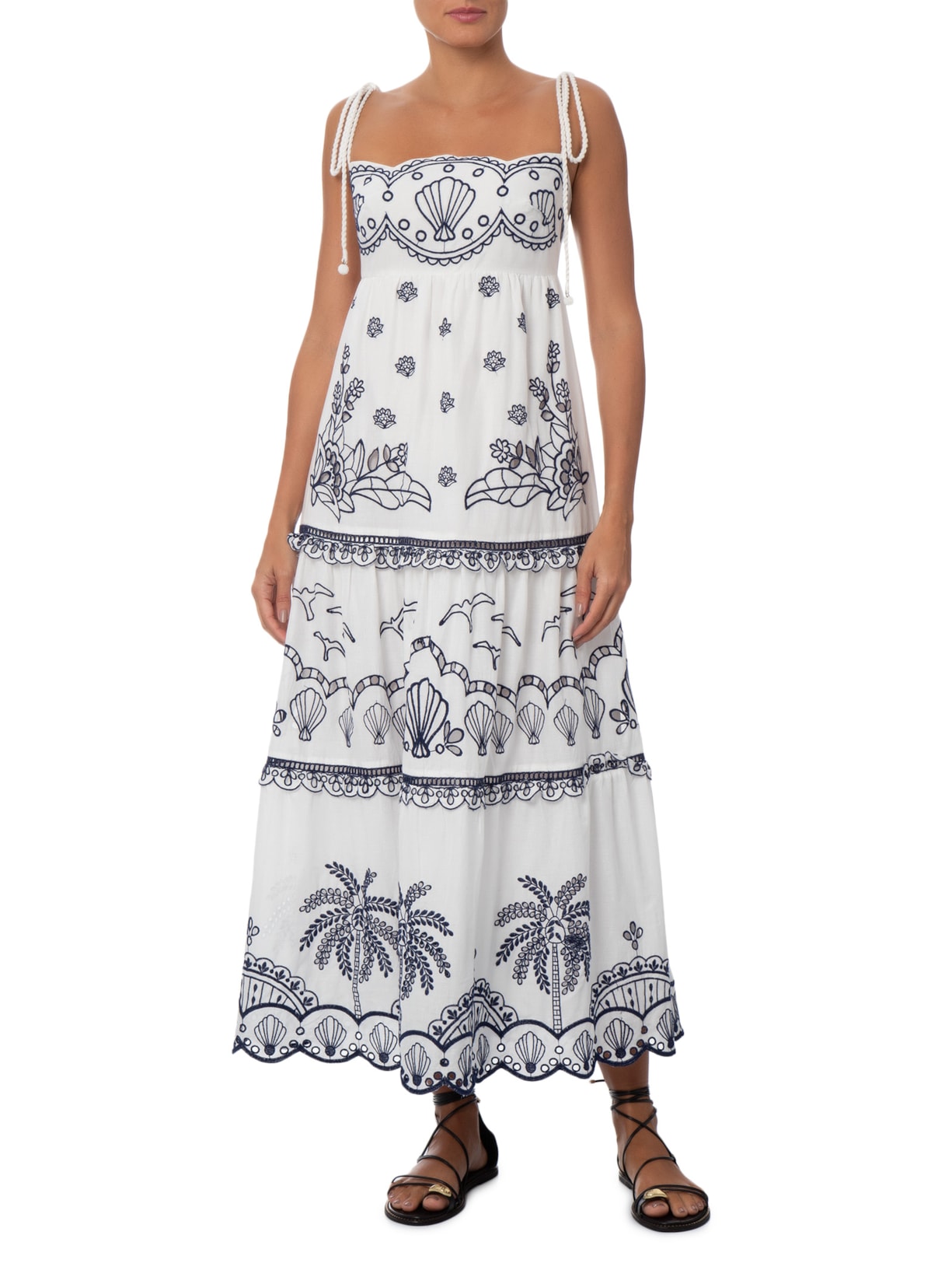 Vestido Artesanal Praia Posta – Off White Farm