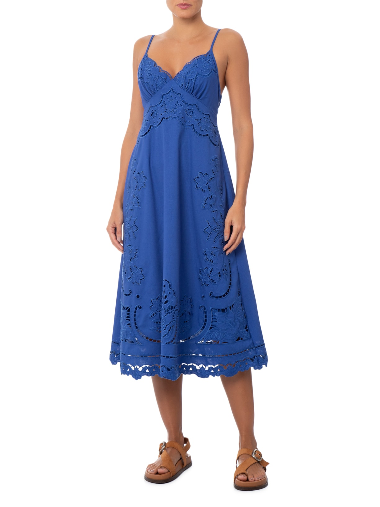 Vestido Artesanal Richelieu Florie Azul Farm