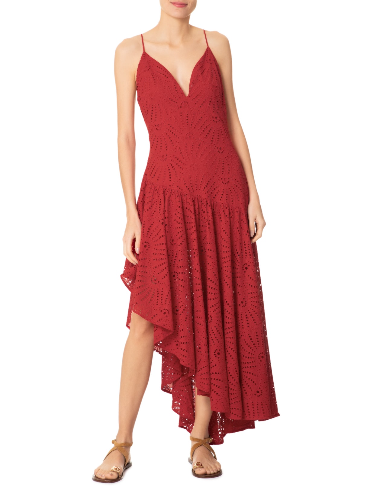 Vestido Assimétrico Laise Banana Vermelho Farm