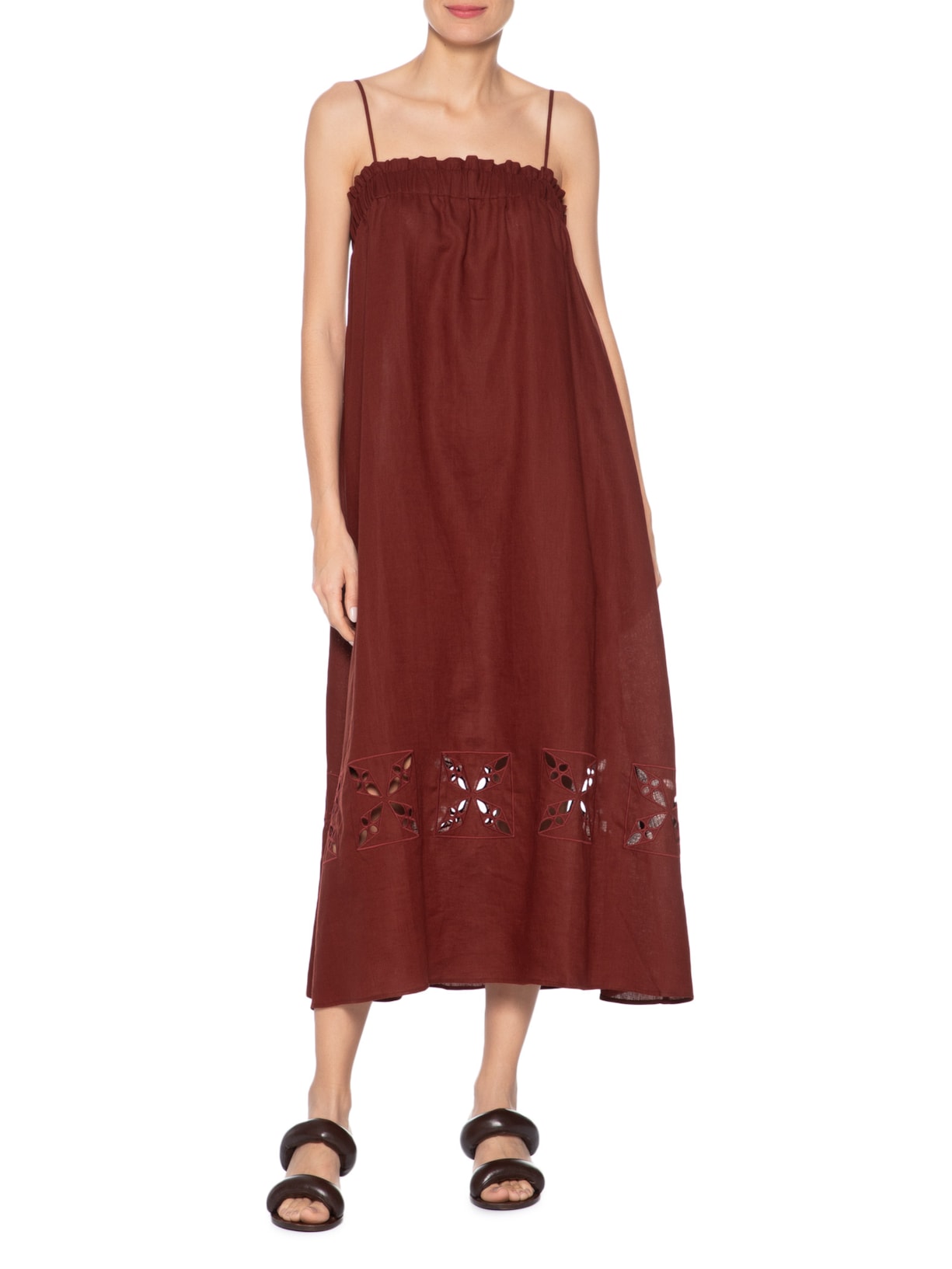 Vestido Asteróide Linho Vinho A.niemeyer