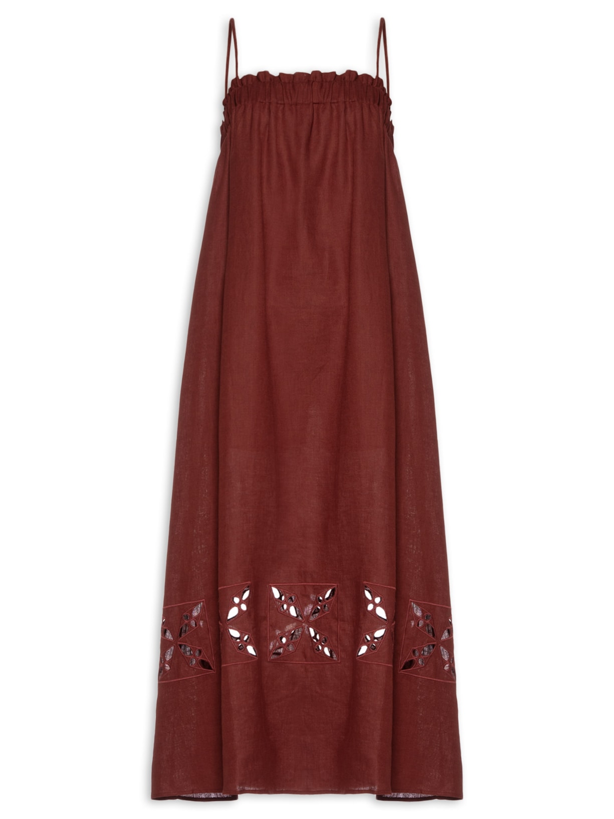 Vestido Asteróide Linho - Vinho