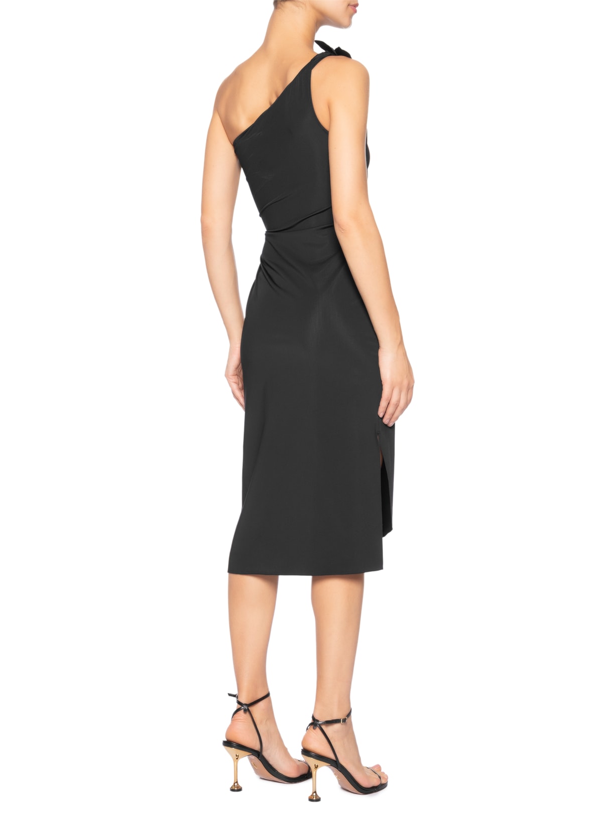 Vestido Asymmetric Mini Flower Gown Preto Coperni