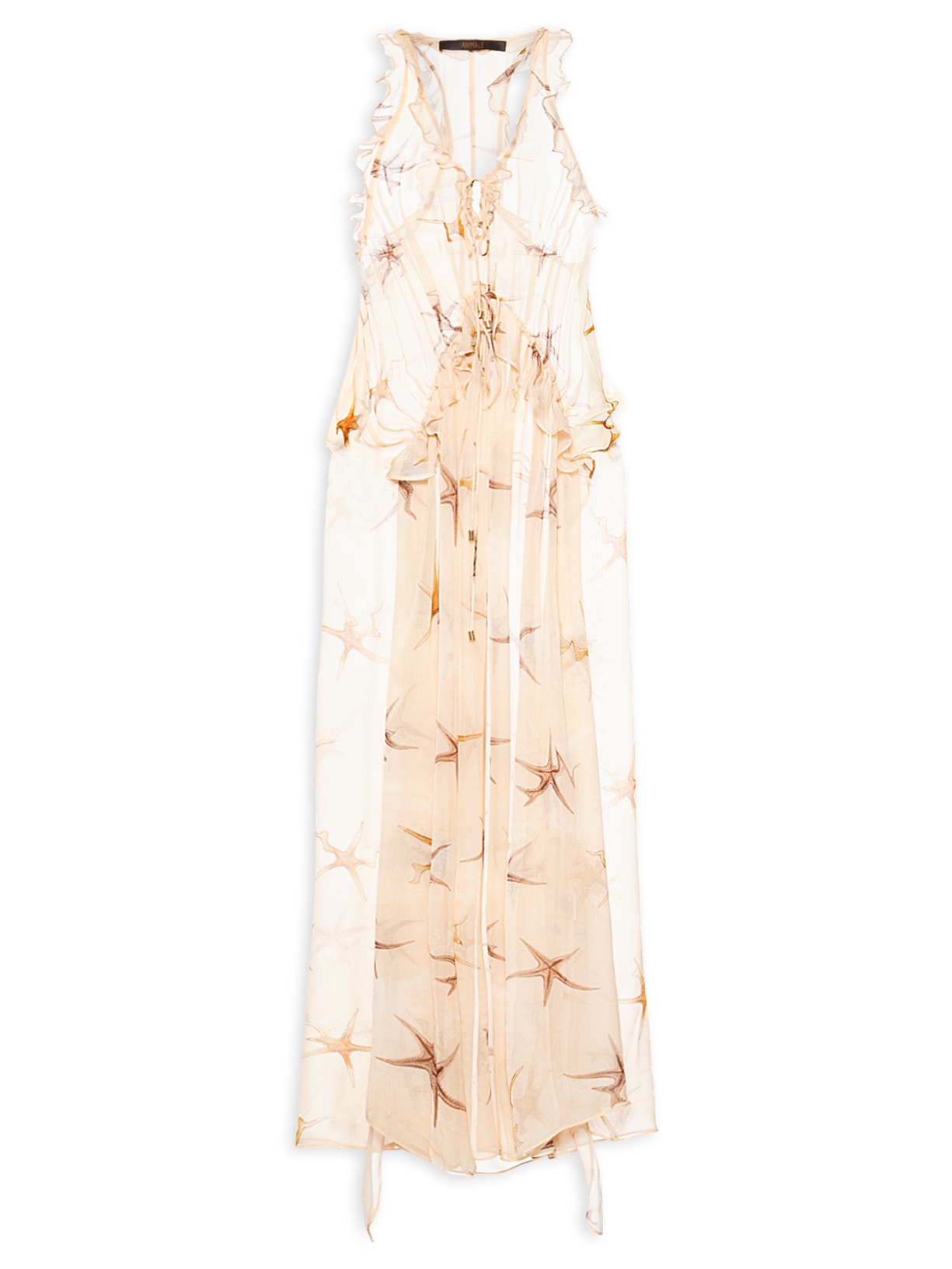 Vestido Babado Decote Resort Starfish - Rosa