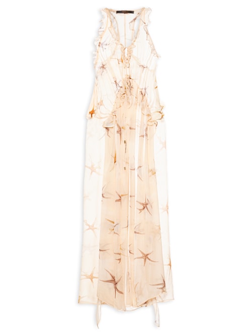 Vestido Babado Decote Resort Starfish - Rosa