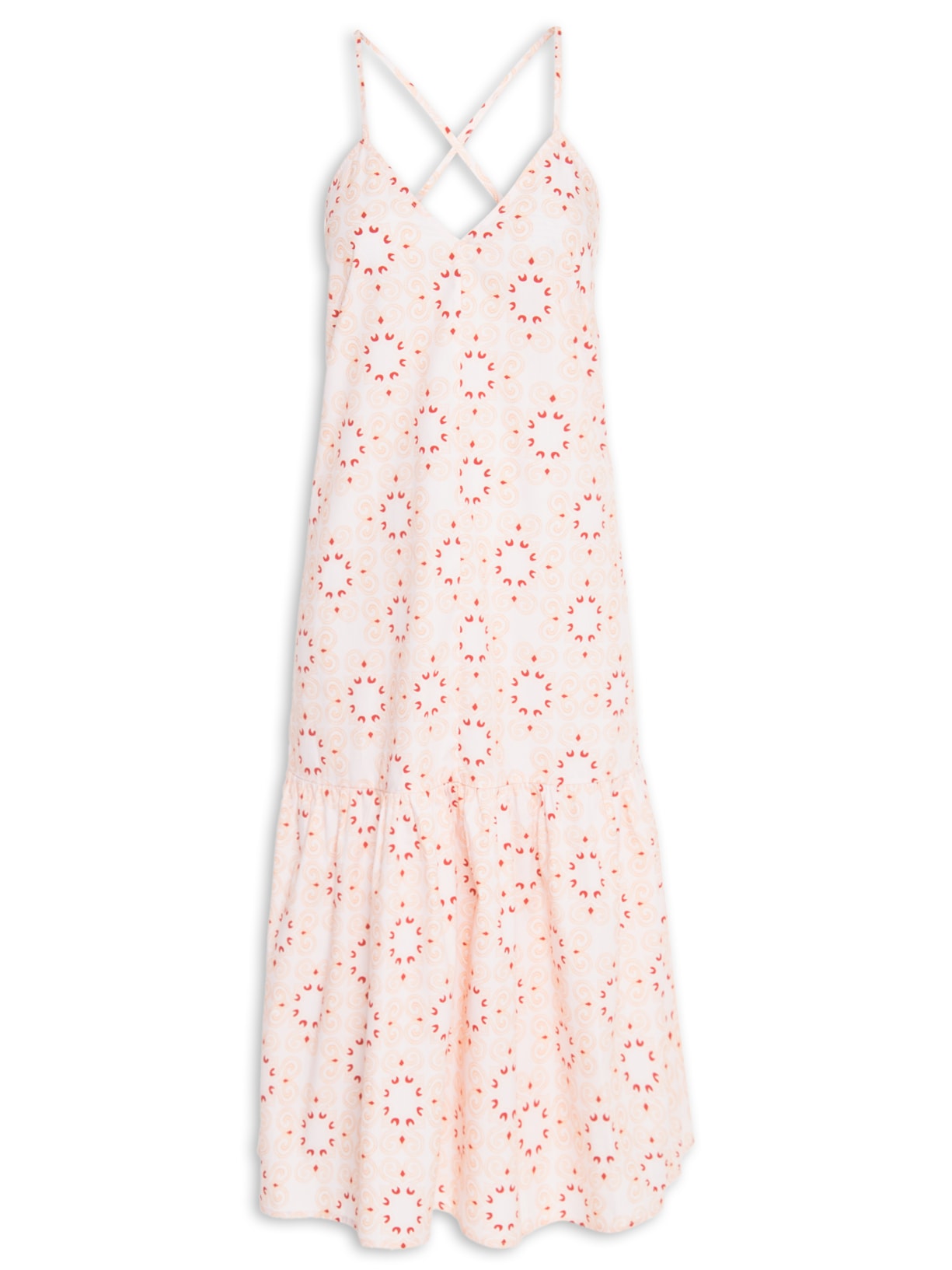 Vestido Babado Decote V - Rosa