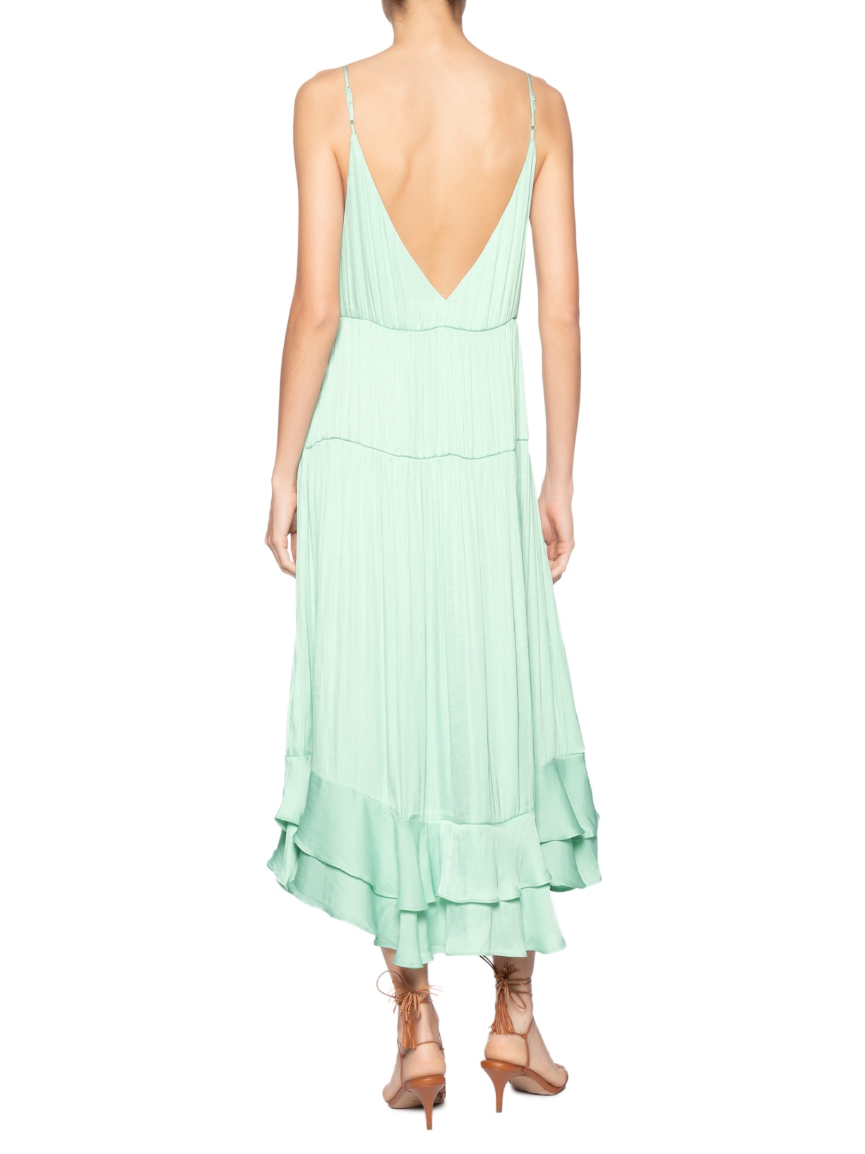 Vestido Babados Barra Azul Farm