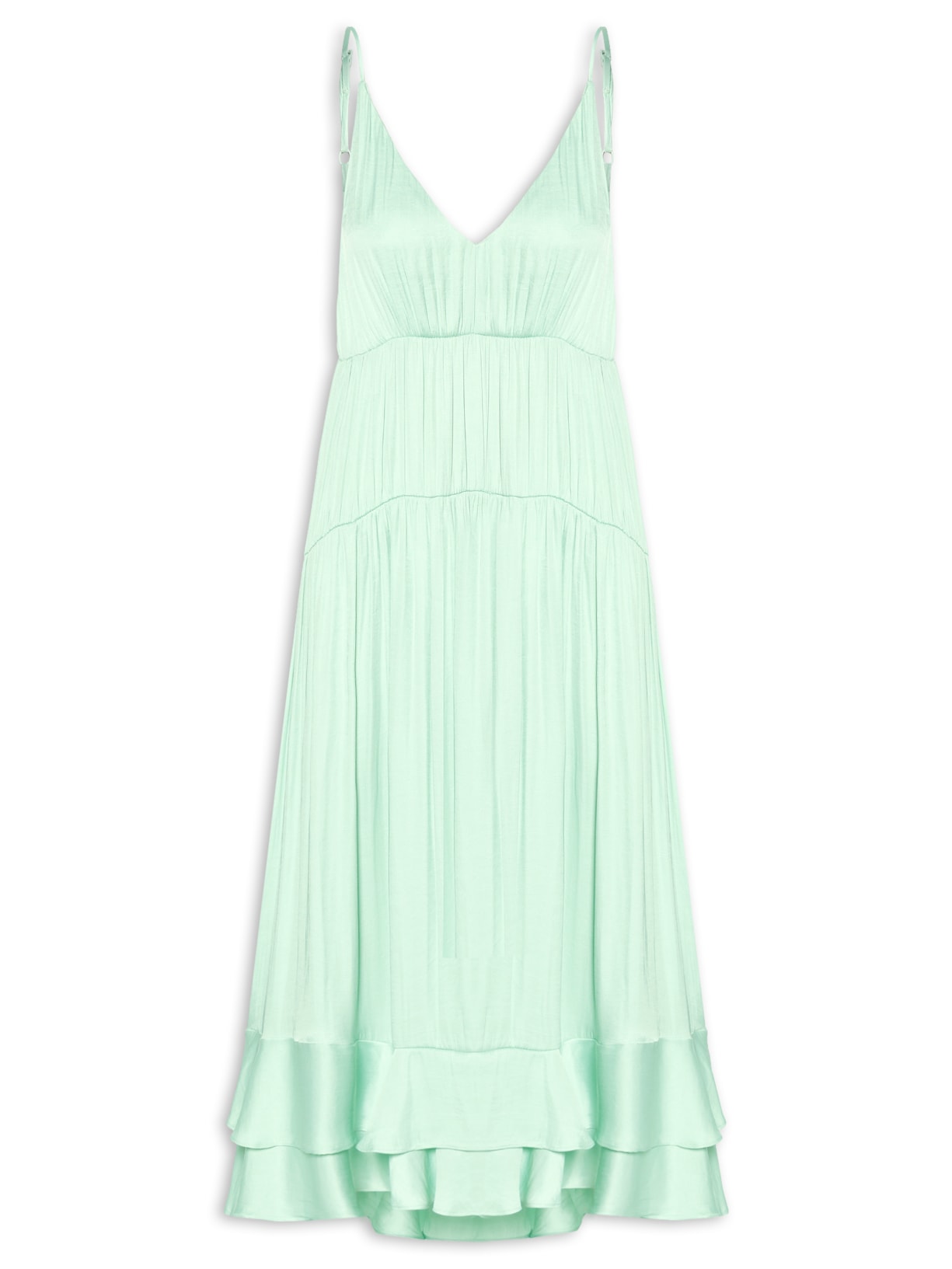 Vestido Babados Barra - Azul