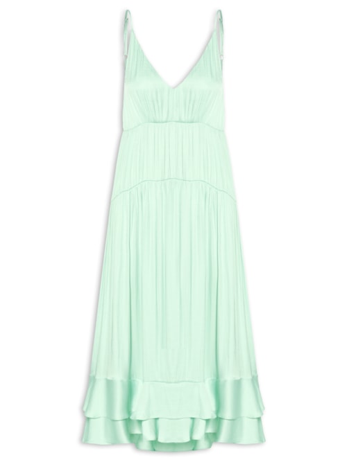 Vestido Babados Barra - Azul
