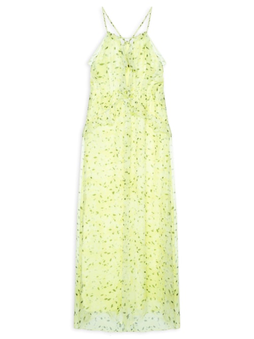 Vestido Babados Longuete - Amarelo