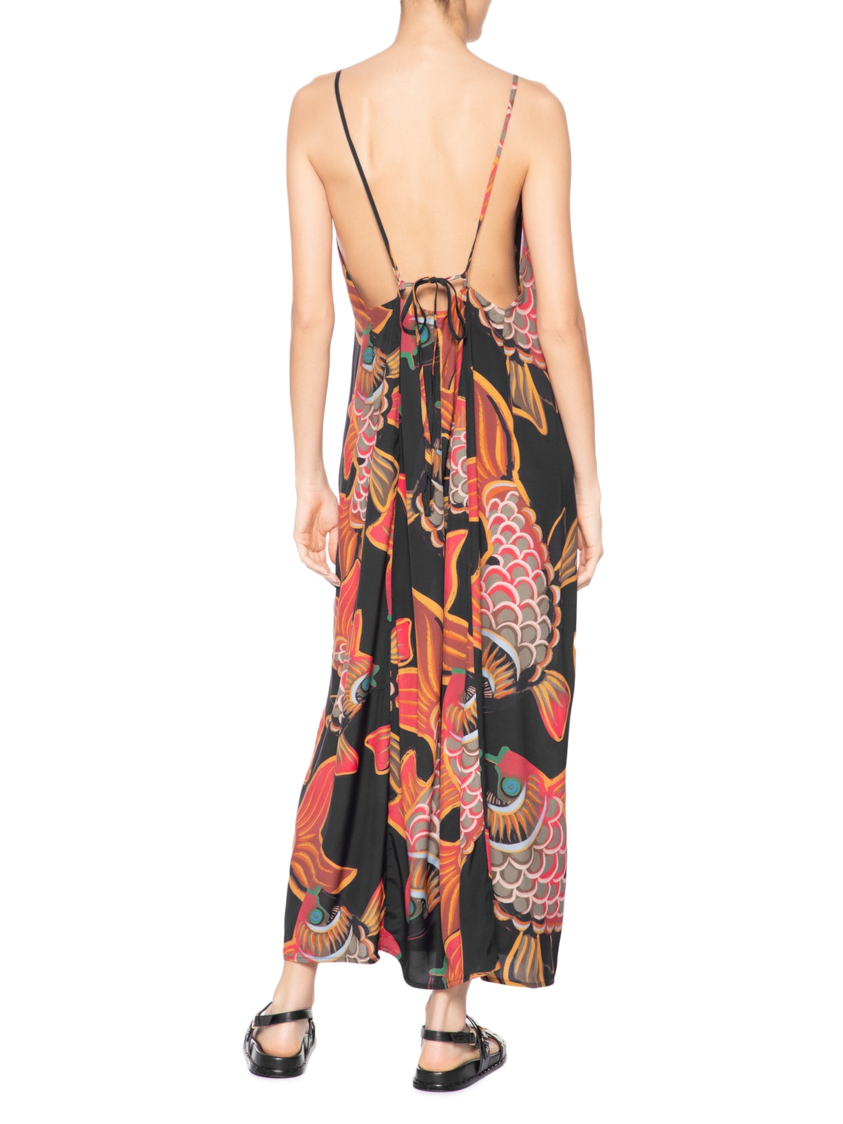 Vestido Balloon Peixe Deep Preto Osklen