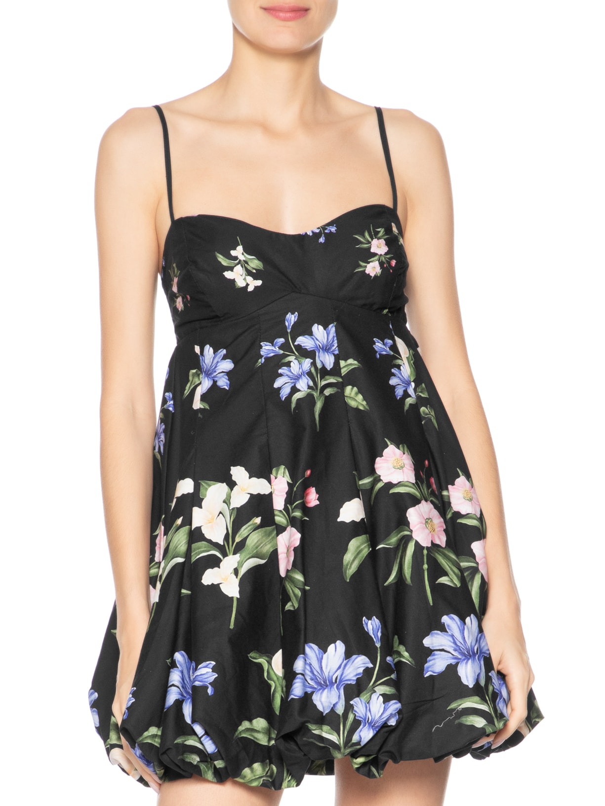 Vestido Balonê Água De Flor Preto Farm