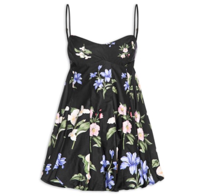 Vestido Balonê Água De Flor - Preto