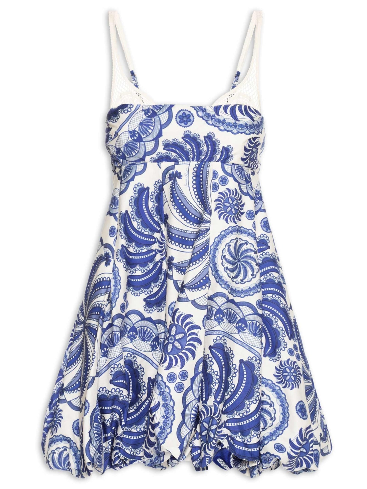 Vestido Balone Delicadeza De Banana Azul Farm