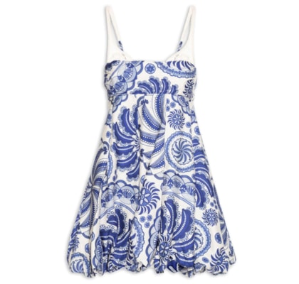 Vestido Balone Delicadeza De Banana - Azul