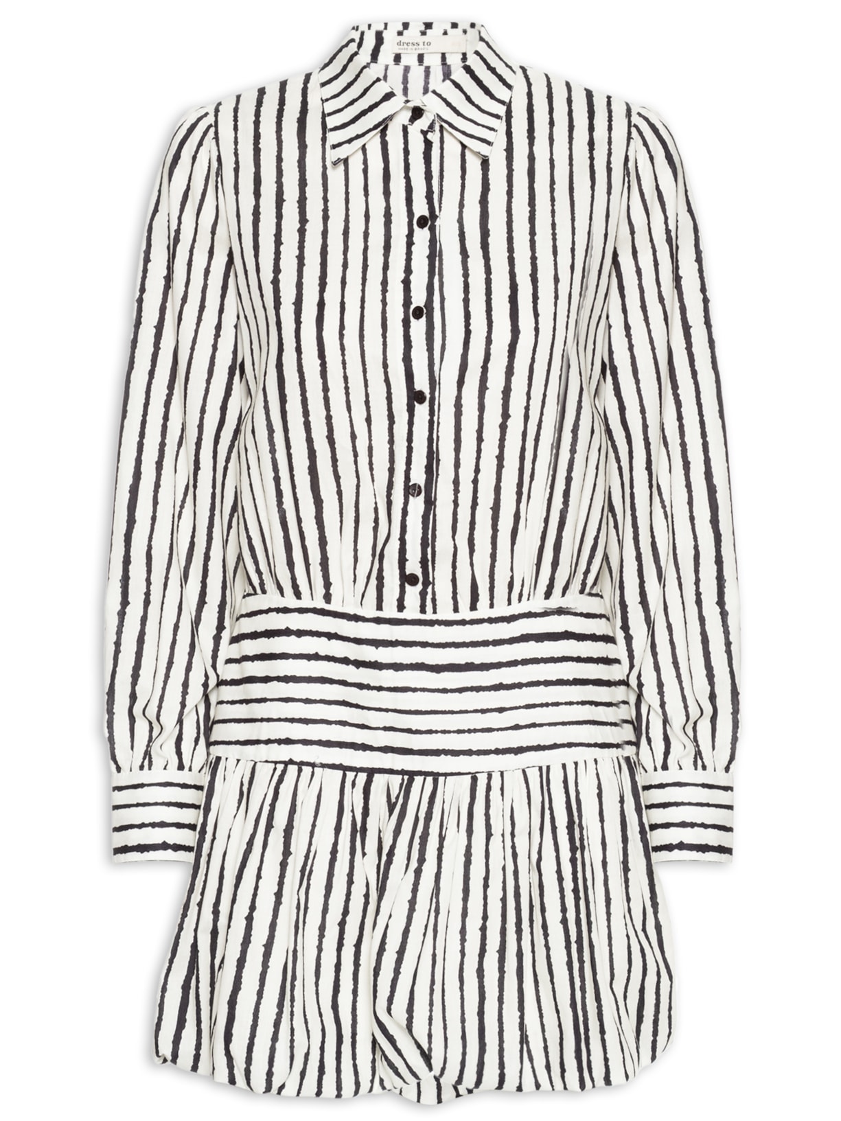 Vestido Balonê Estampa Icaraí - Branco