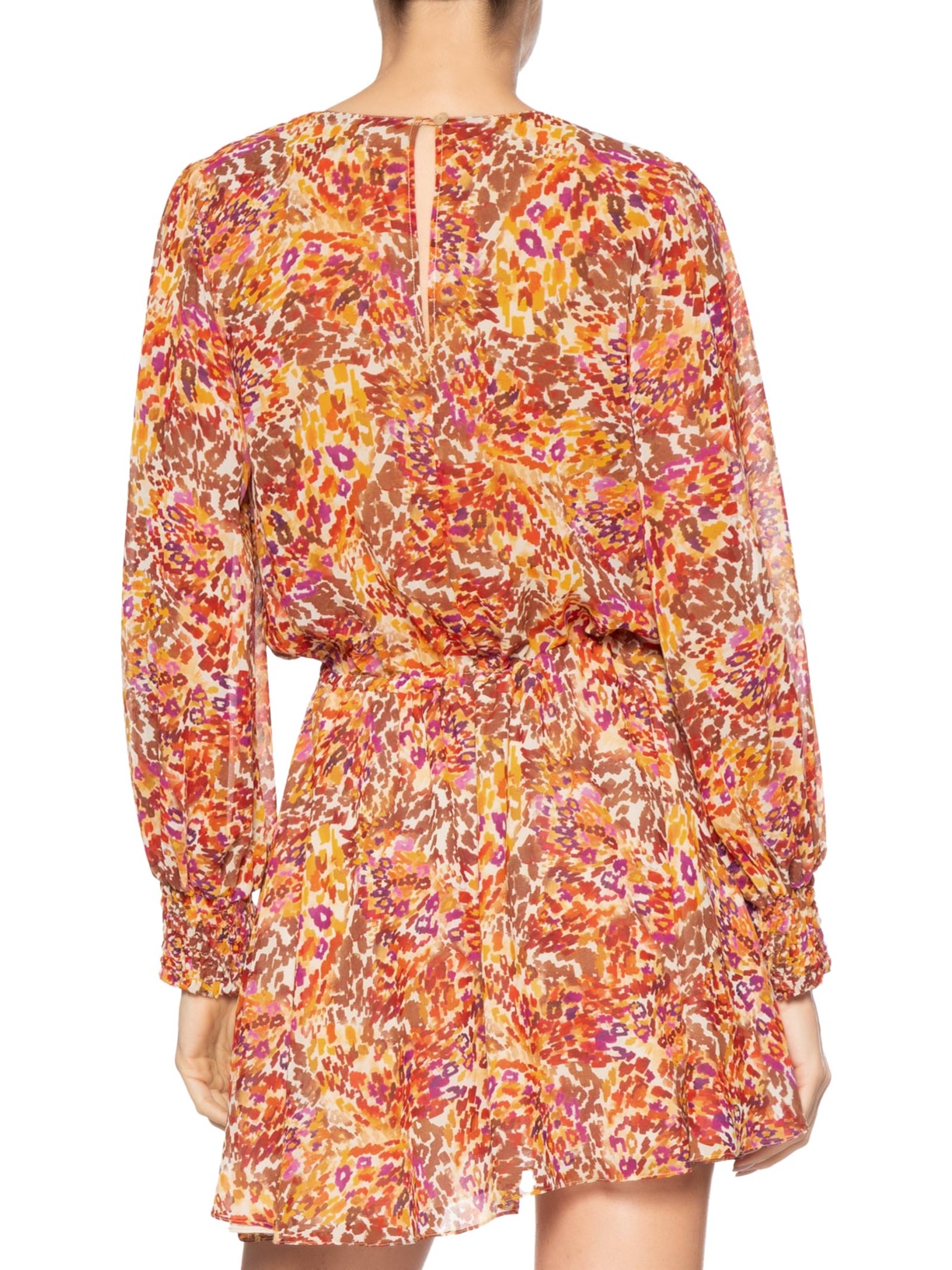 Vestido Balonê Estampa Instinto Cerâmica Laranja Dress To