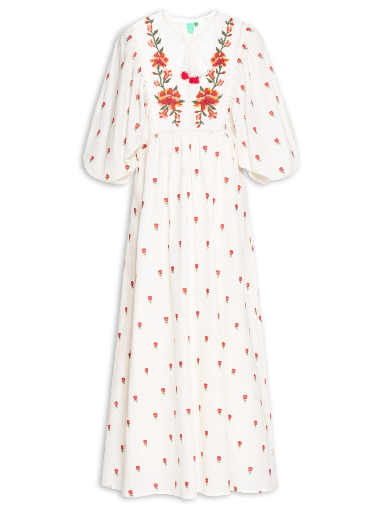 Vestido Bata Artesanal Bordado - Branco