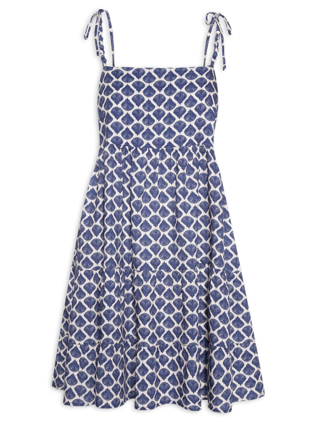 Vestido Bata Estampa Conchas - Azul