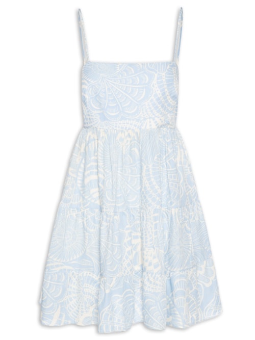 Vestido Bata Estampa Cristalina - Azul