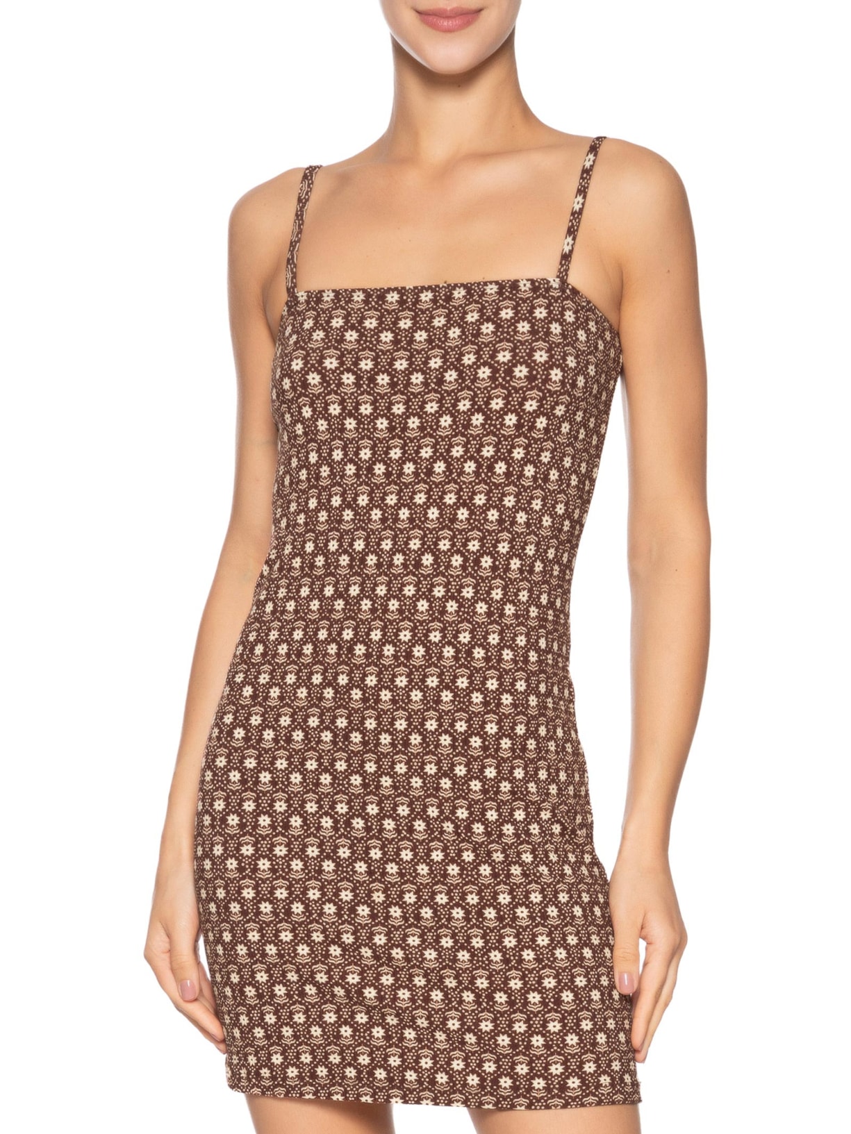 Vestido Bata Estampa Essência Marrom Dress To