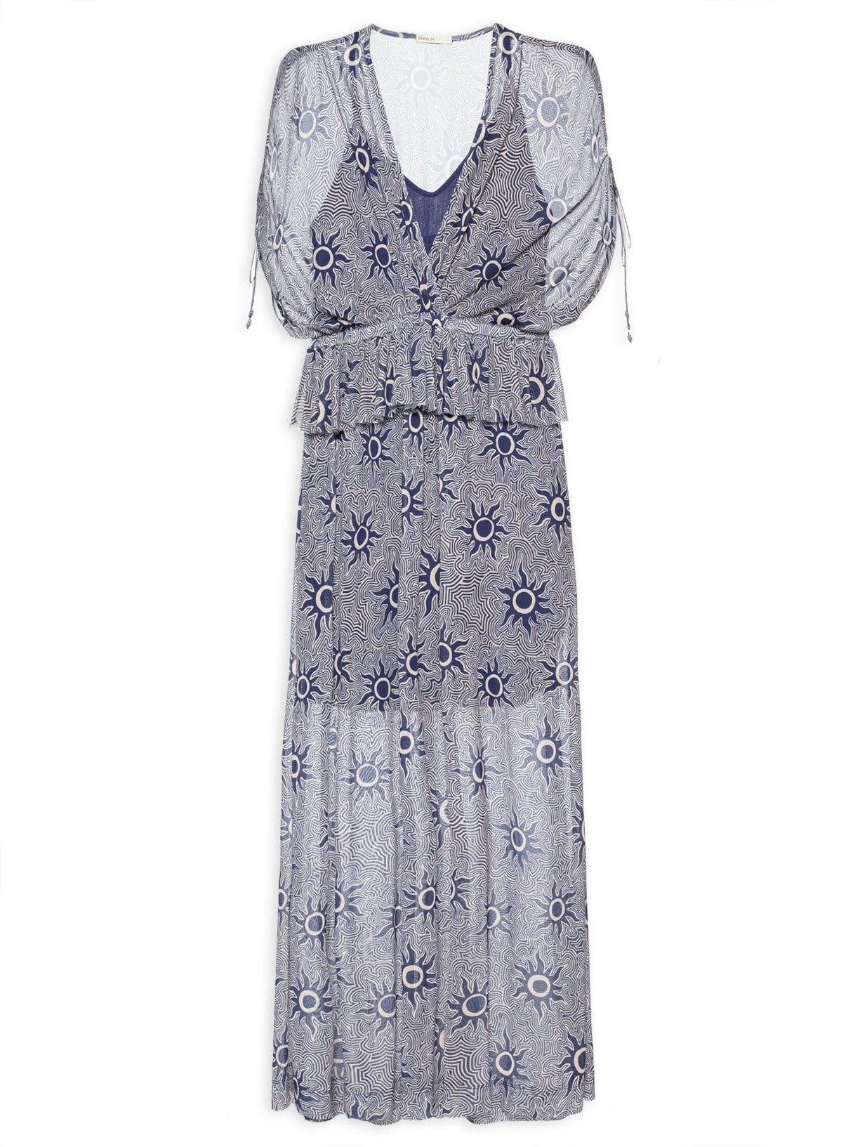 Vestido Bata Estampada Soleil - Azul