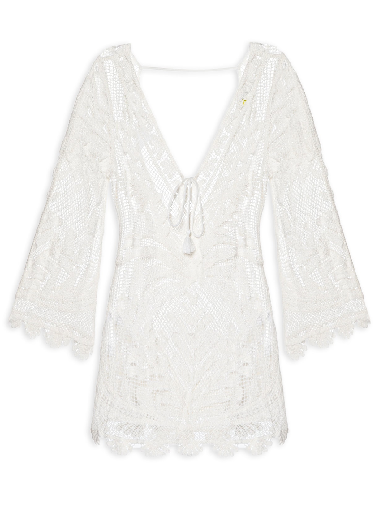 Vestido Bata Tela Palmas Branco Farm Praia
