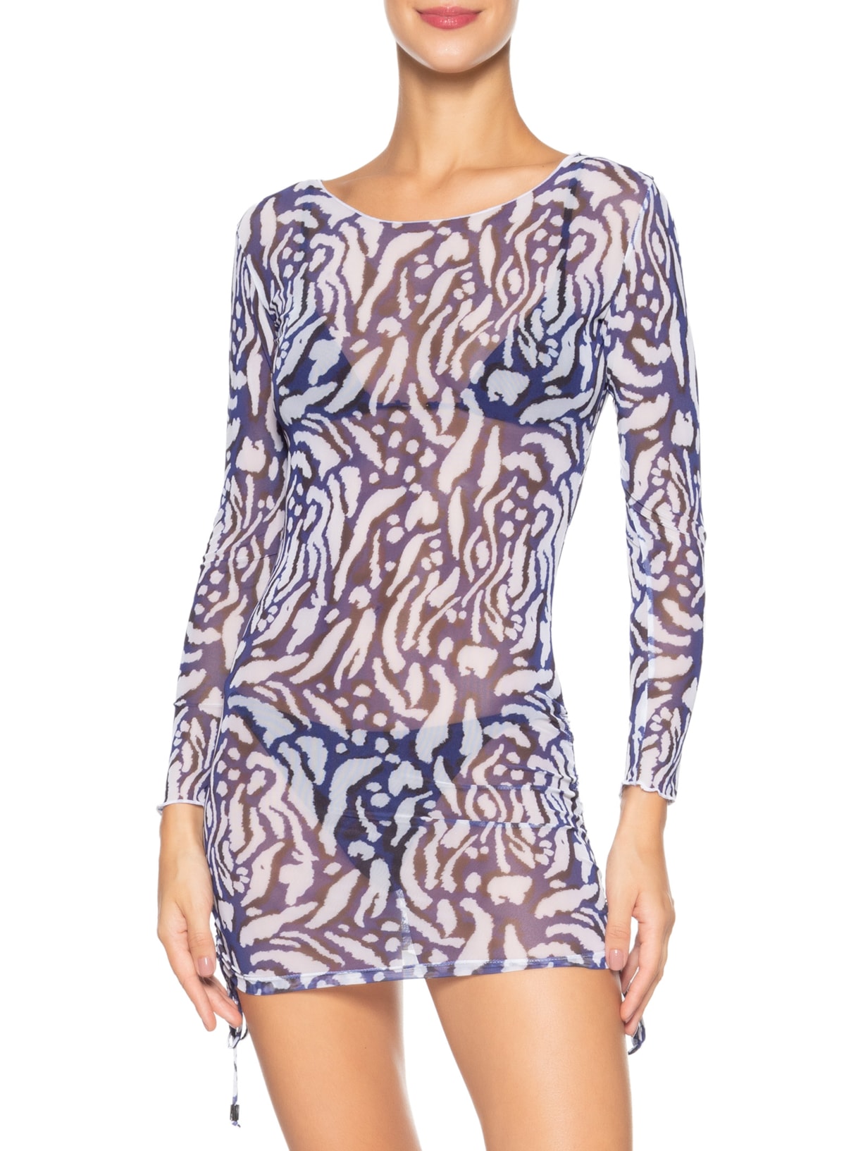 Vestido Beachwear Em Tule Azul Mktbeach