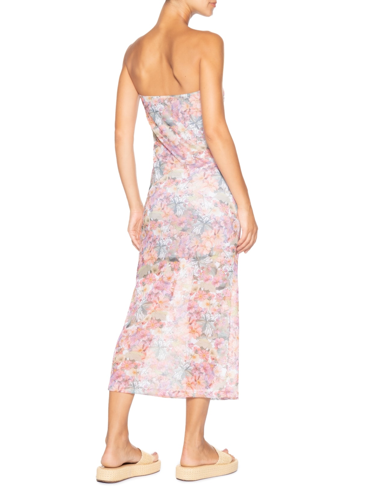 Vestido Beachwear Floral Rosa Mktbeach