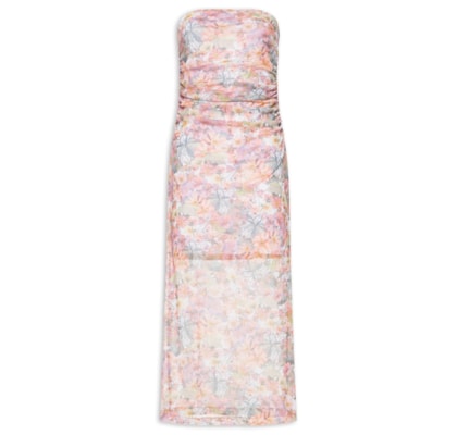 Vestido Beachwear Floral - Rosa