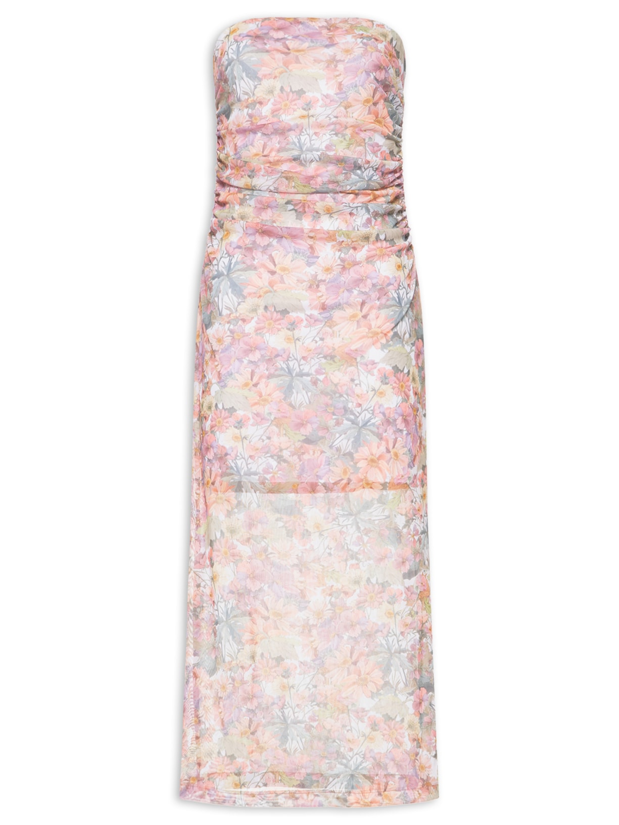 Vestido Beachwear Floral - Rosa