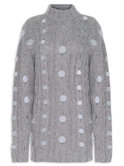 Vestido Beehive Sweater Mirrored Heather - Cinza