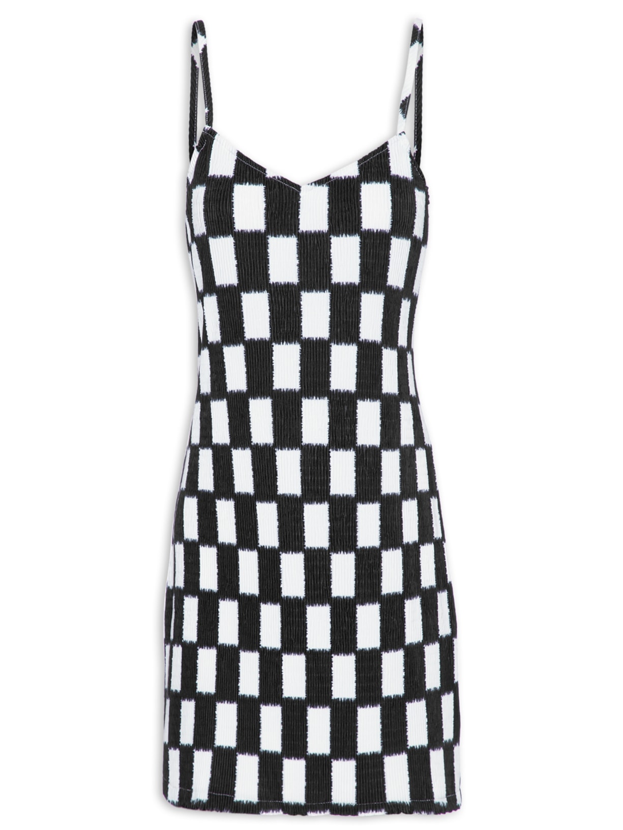 Vestido Benton Checker Cami Dress - Preto