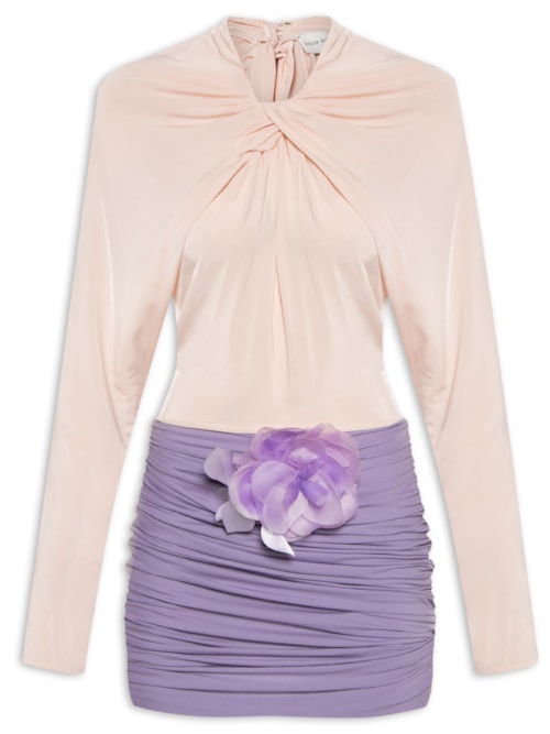 Vestido Bi-Color Draped - Lilás