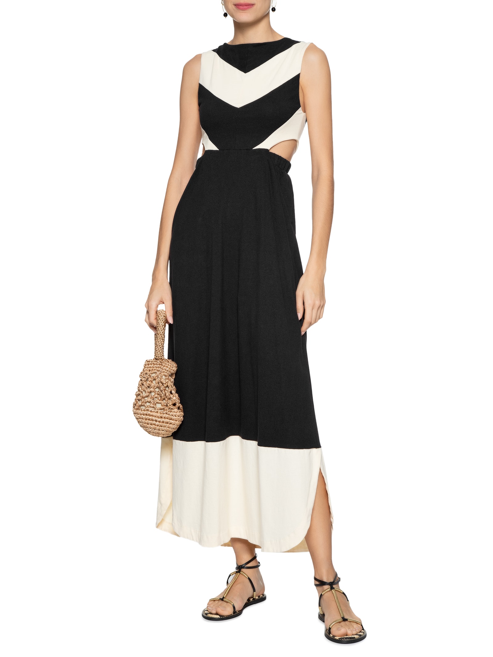 Vestido Bicolor - Dress To - Preto
