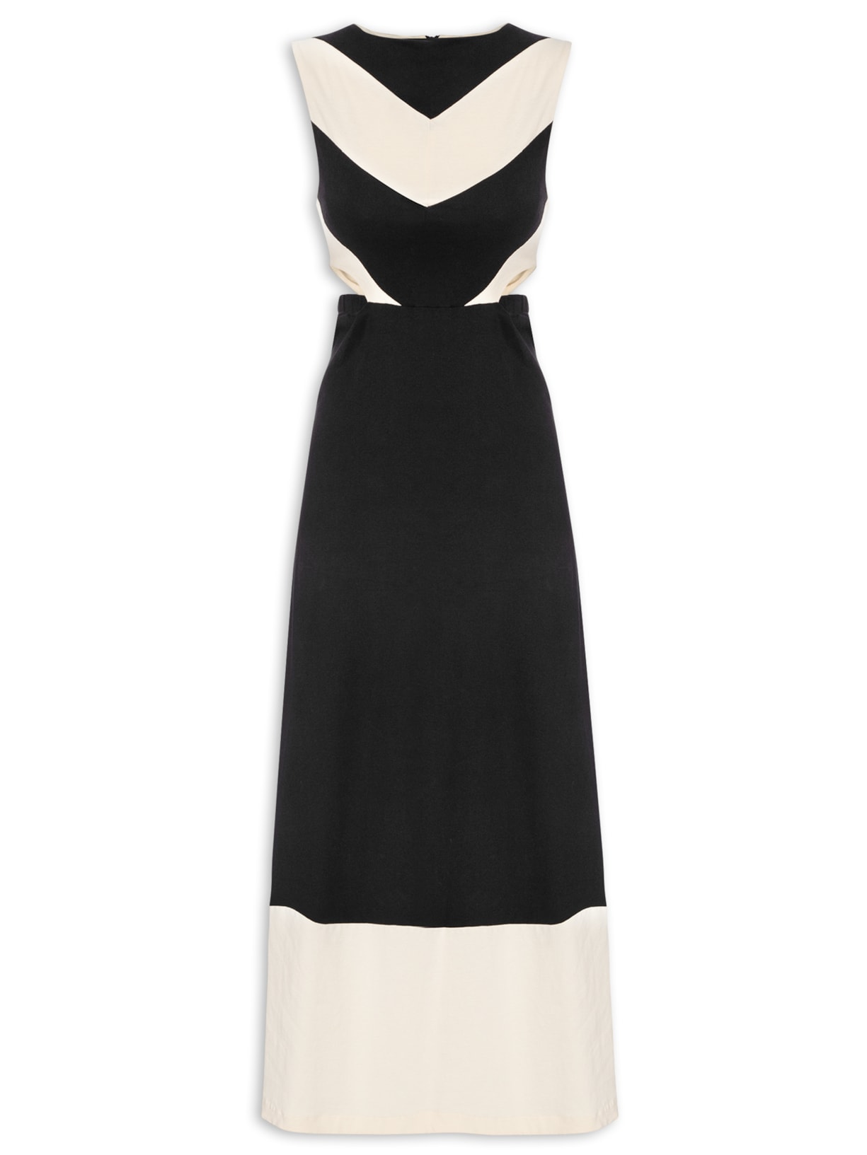 Vestido Bicolor - Preto