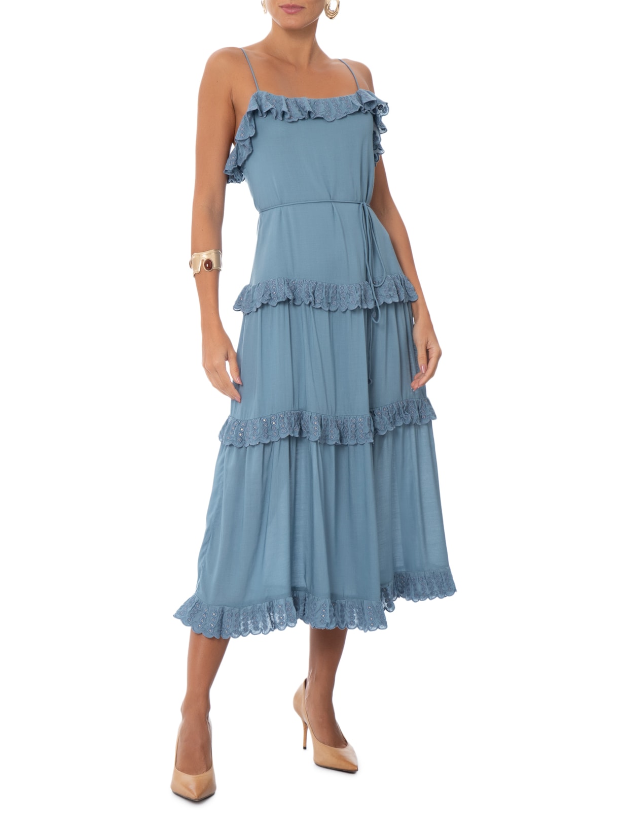 Vestido Bina Azul Bobô