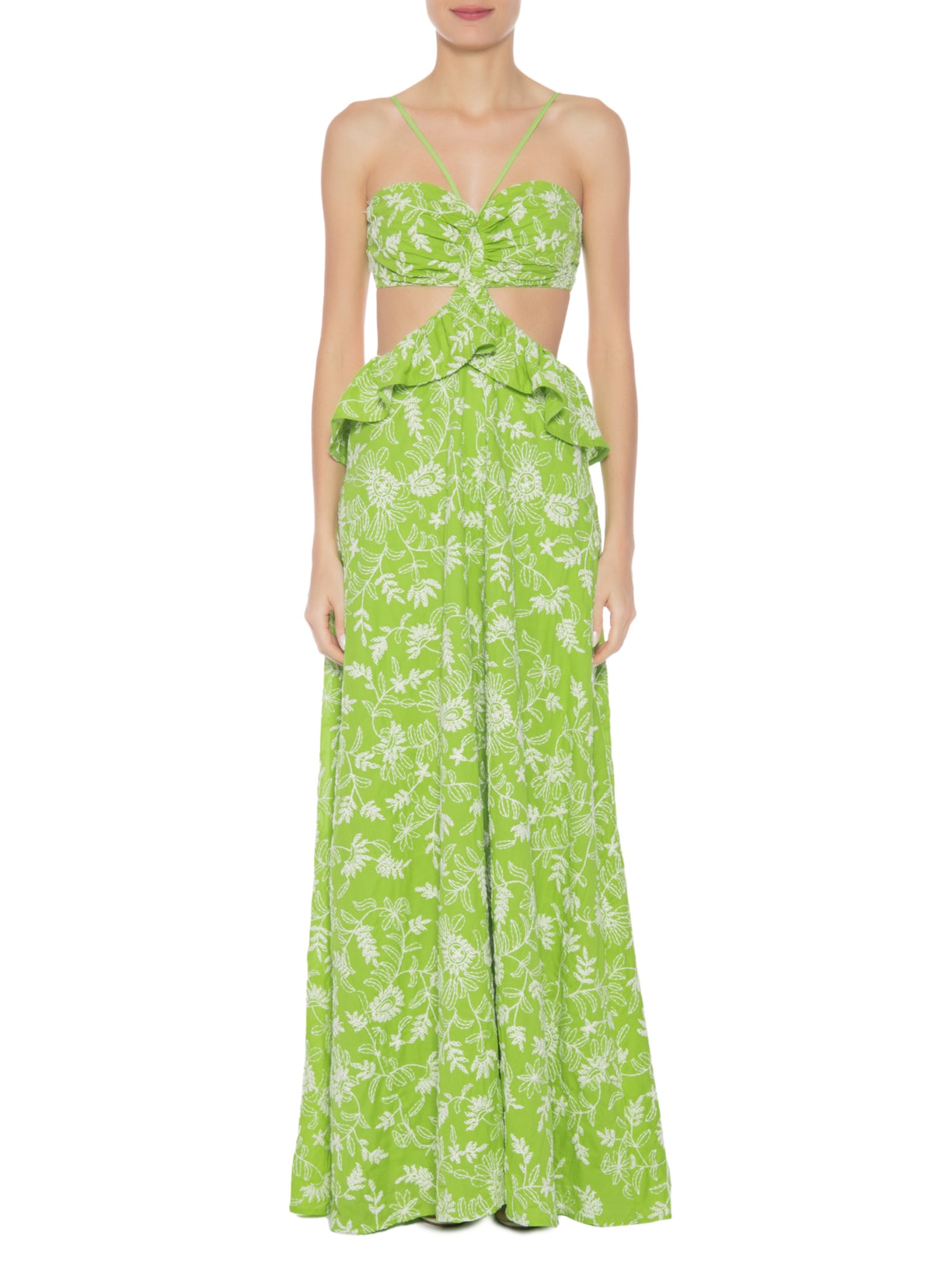 Vestido Bordado Beatriz Verde Oasis