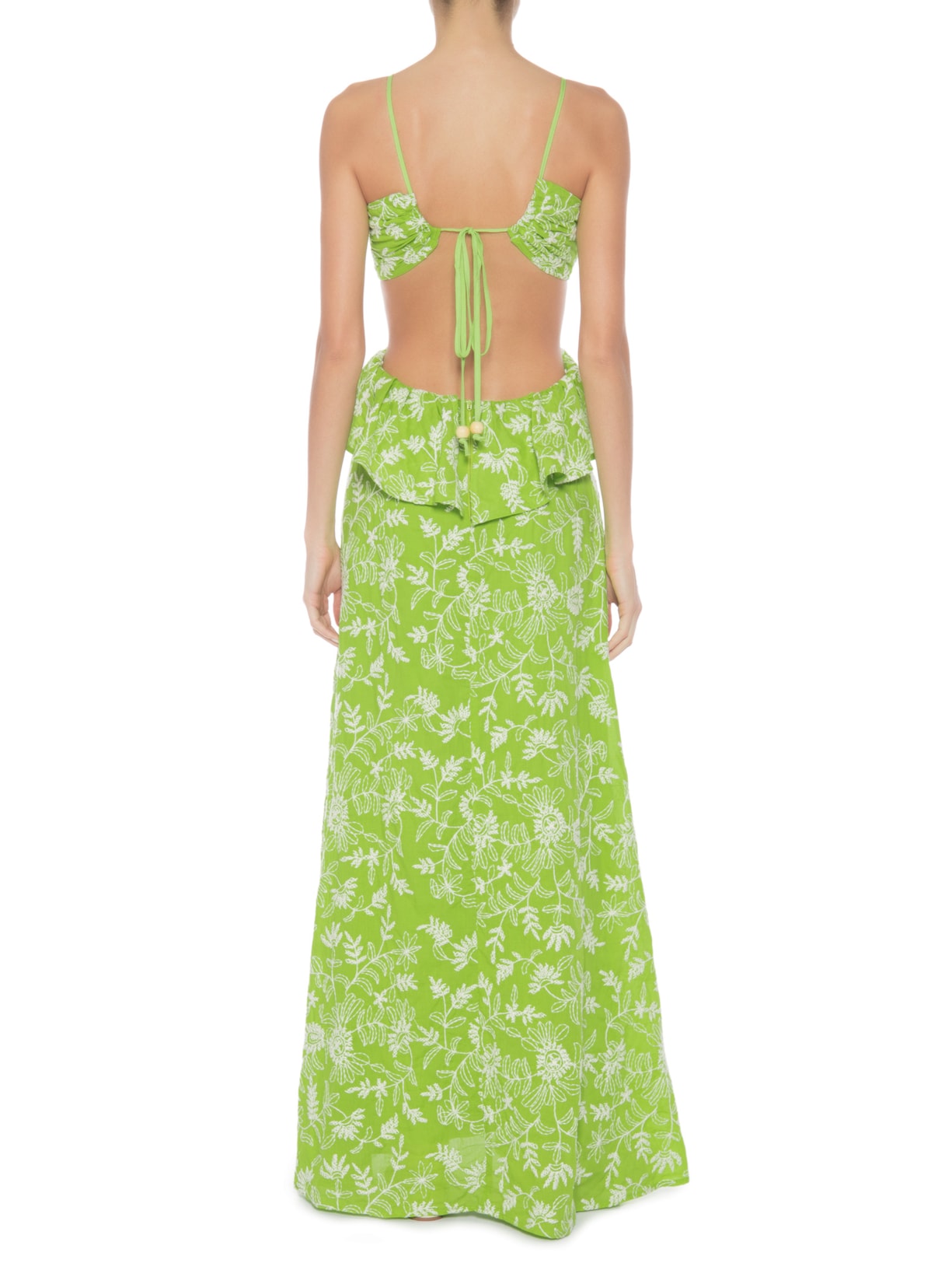 Vestido Bordado Beatriz Verde Oasis