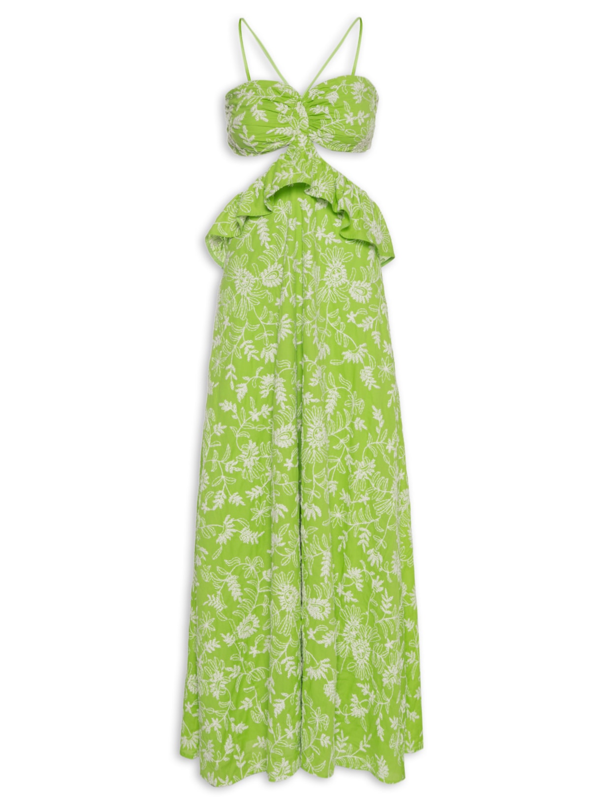 Vestido Bordado Beatriz Verde Oasis