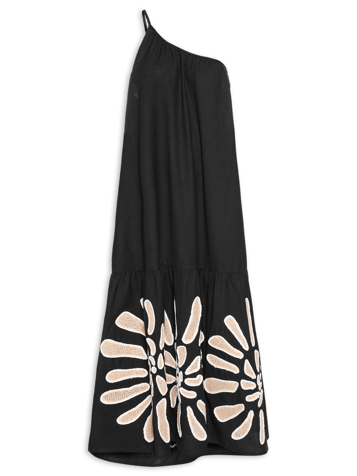 Vestido Bordado Concha Preto  Farm