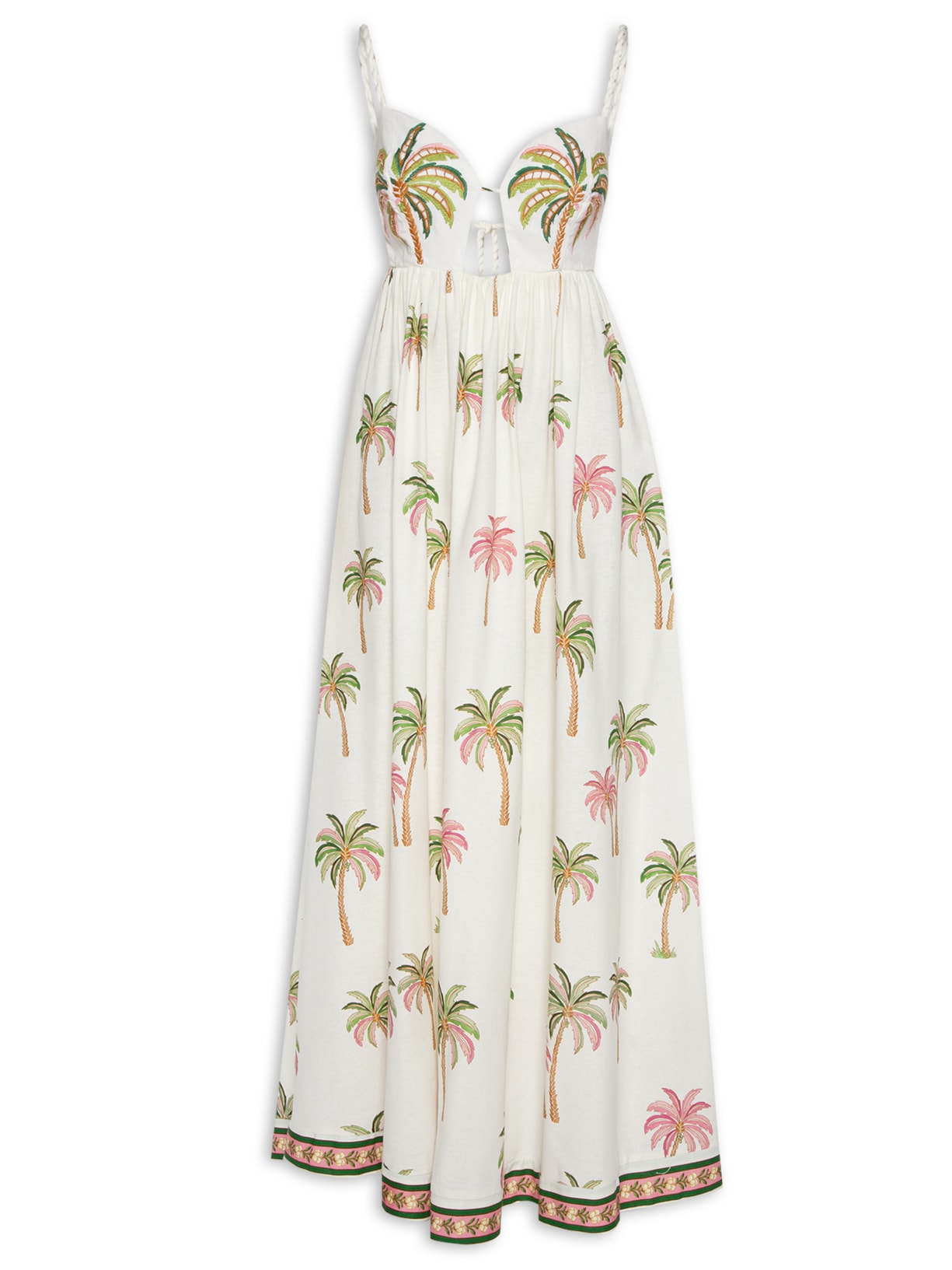 Vestido Bordado Coqueirinhos De Verão - Branco