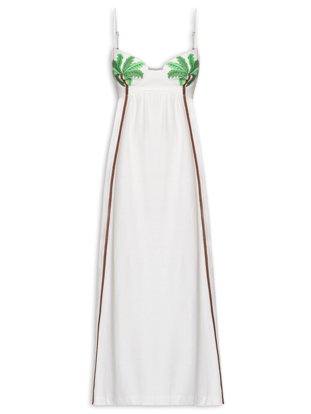 Vestido Bordado Coqueiro - Branco