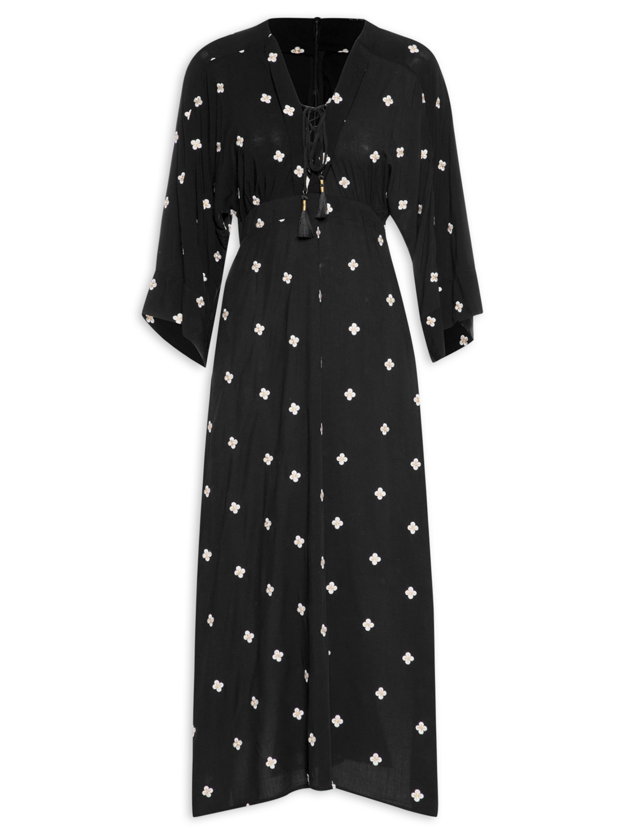 Vestido Bordado Creta - Preto