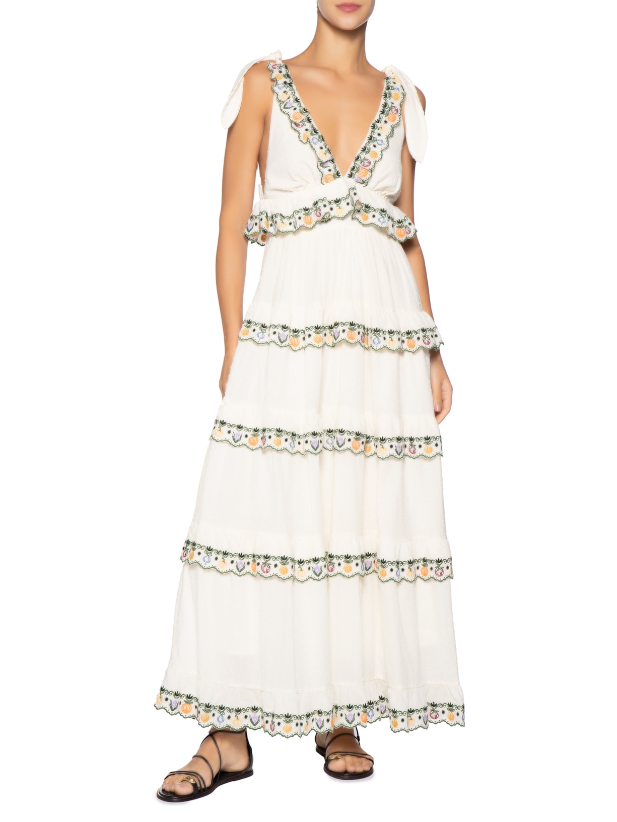 Vestido Bordado Inglês Horta Tropical – Branco Farm