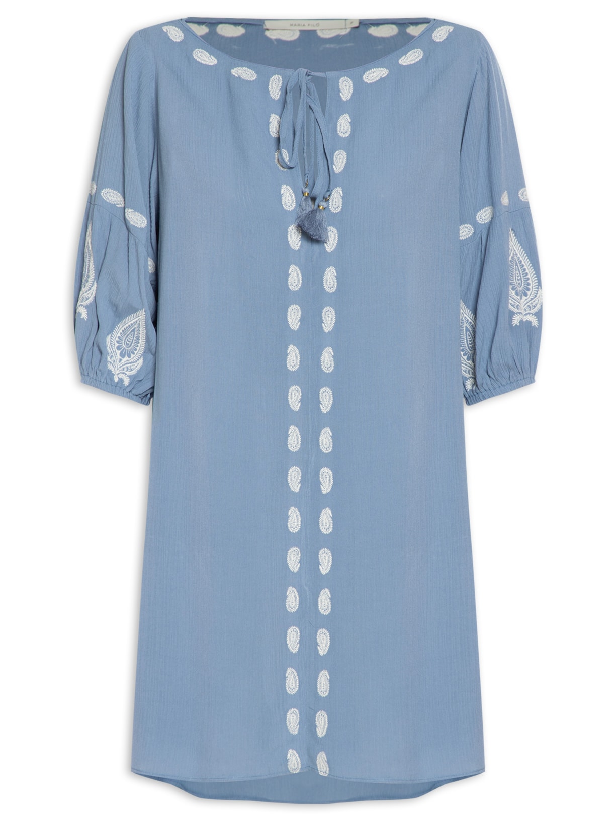 Vestido Bordado Itaca - Azul