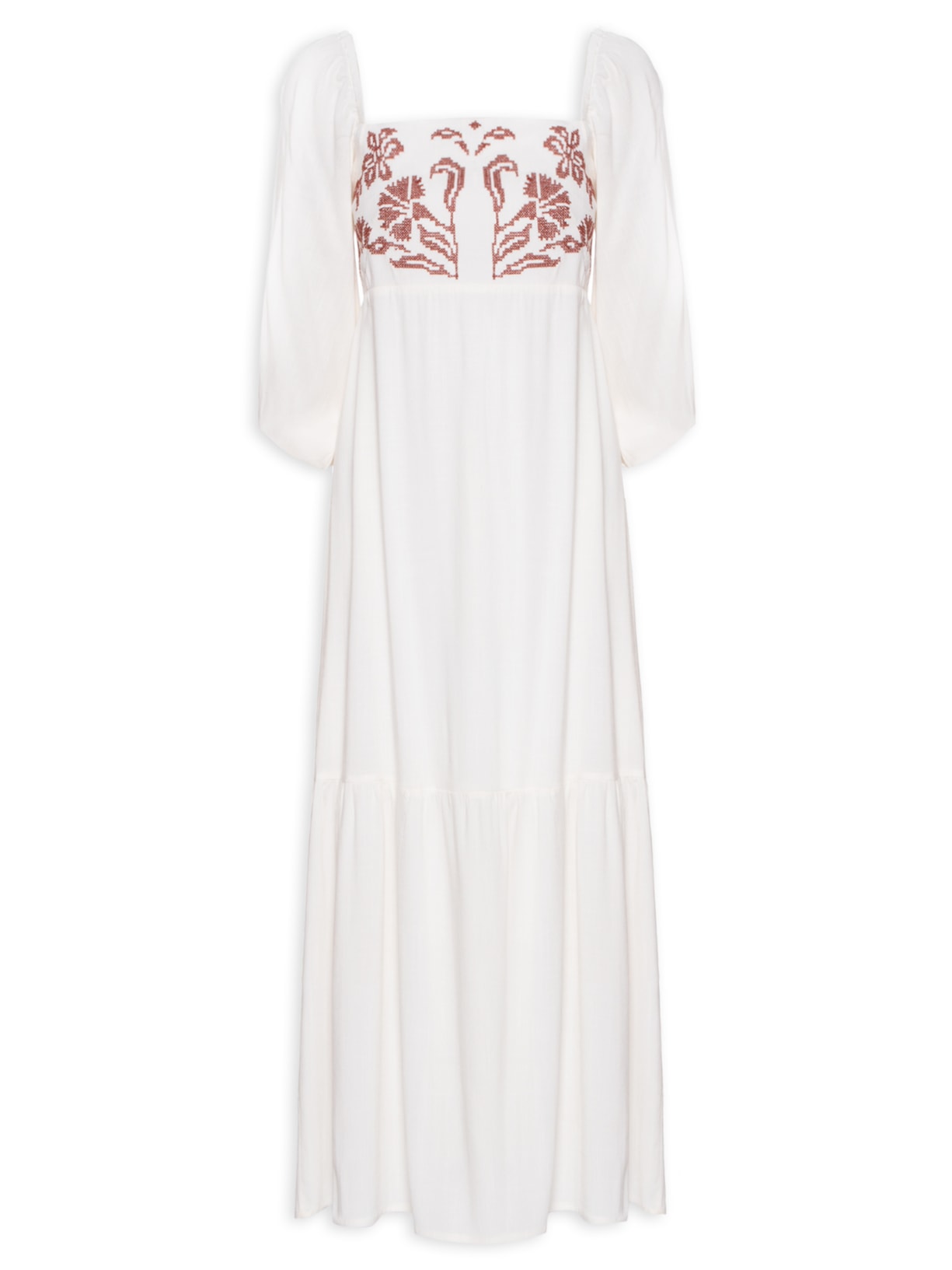 Vestido Bordado Kasuthi - Off White